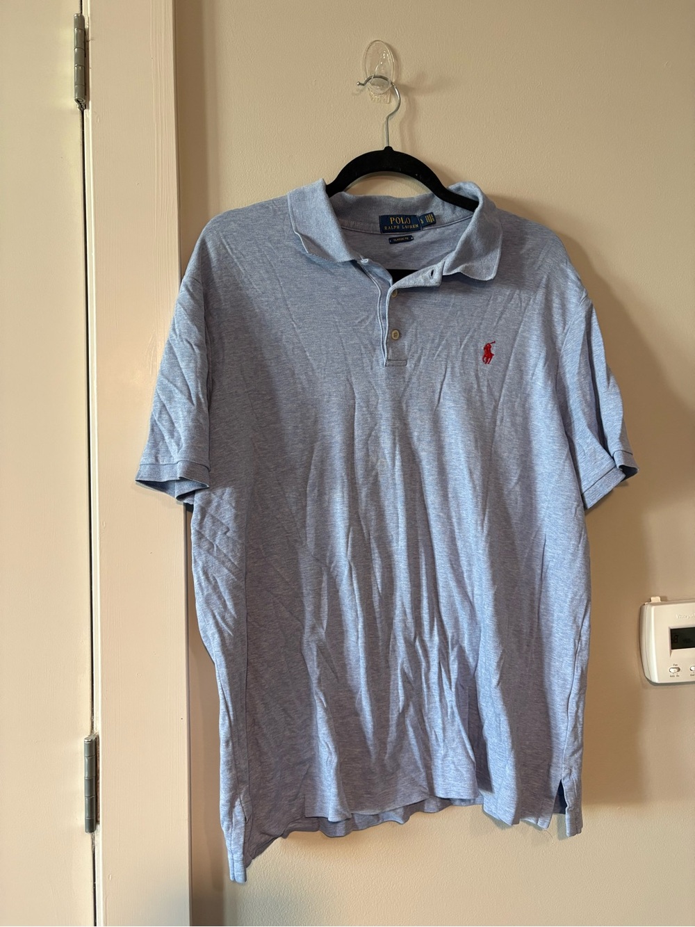 Ralph Lauren Light Blue Polo with Red Pony Embroidery